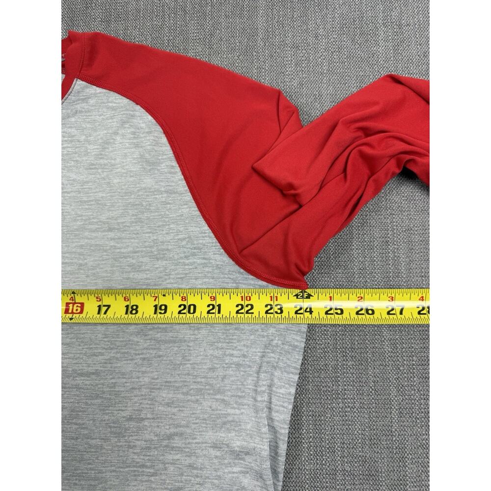 Under Armour Baseball HeatGear 3/4 Sleeve Raglan Shirt Gray Red Men’s XL Tee - Picture 4 of 6